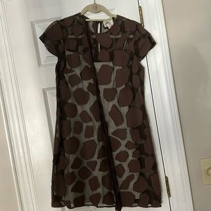 Milly giraffe print midi shift dress